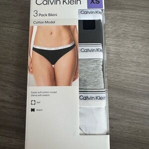 Brand new Calvin Klein Women's Cotton Modal 3-Pack Bikini, Multicolor